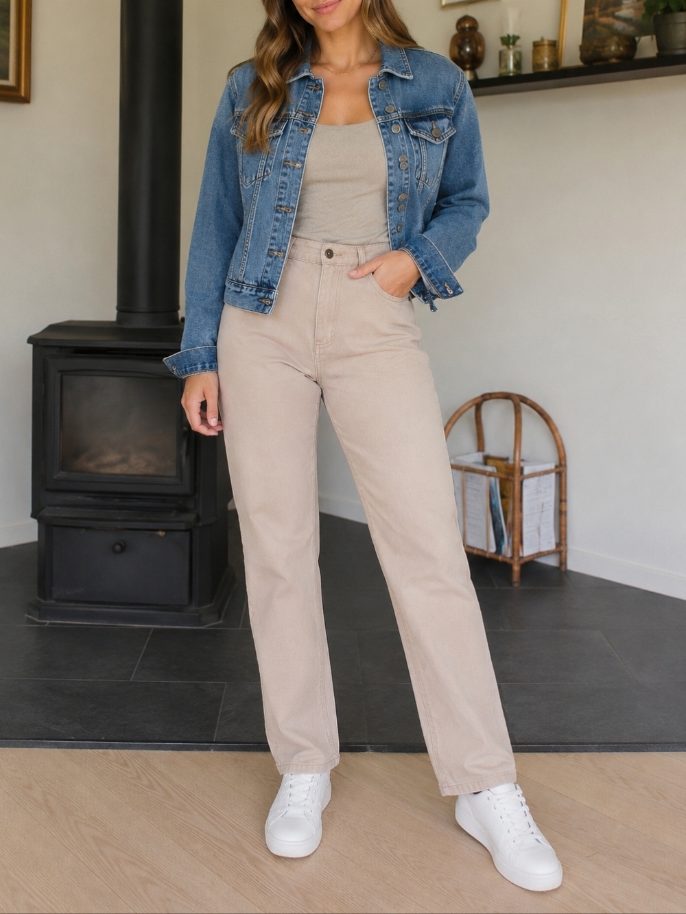 Vintage High Waisted Tan Jean